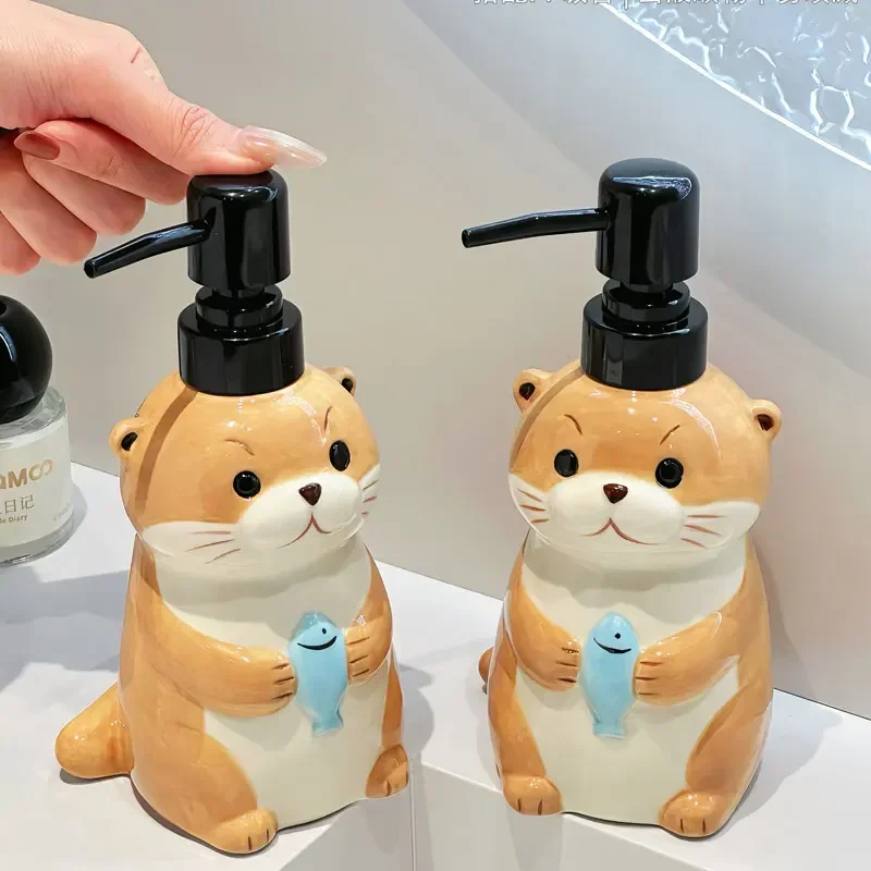380ml Creative Animal Soap Dispenser Household Toilet Hand Wash Dispenser Split Bottle Ceramic Press lotion Split Bottle
