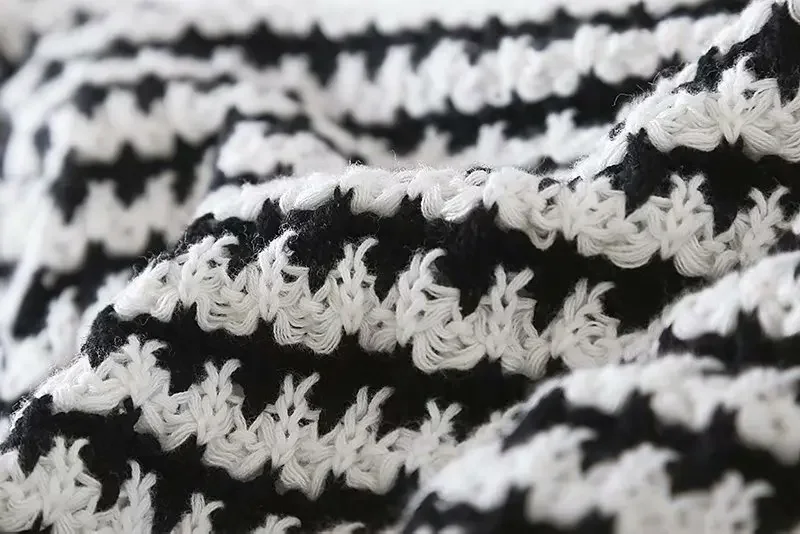 Suéter a rayas de Papá Noel para mujer, Top corto fino con cuello en V, jersey de manga larga de punto, tendencia de moda, otoño e invierno, 2022