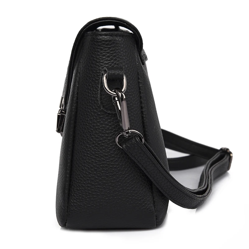 Bolso cruzado de piel auténtica para mujer, bandolera pequeña de piel de vaca auténtica, informal, a la moda