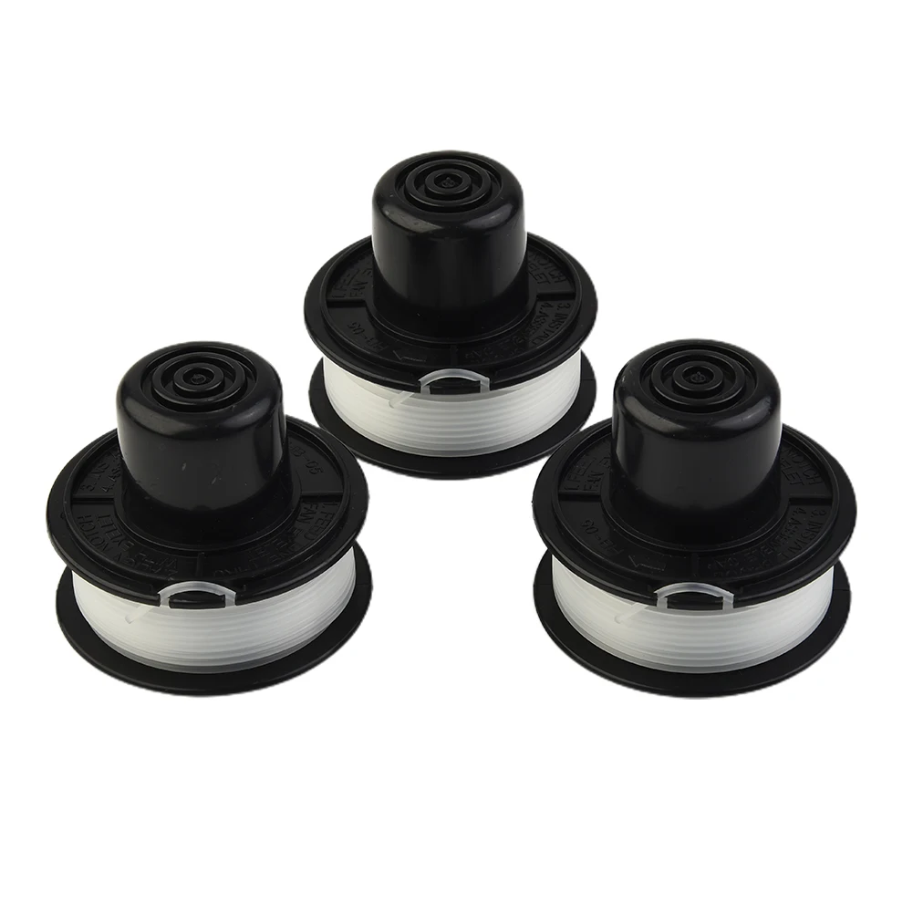 3PCS Trimmer Heads For Black & Decker A6226 Bump Feed Spool GL250 GL310 GL360 Cable Length 6 Meters Lawn Mower Accessories