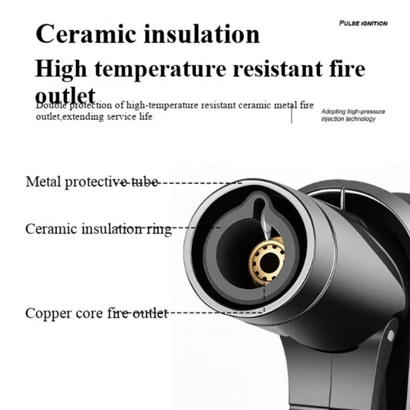 NewWindproof Lighter Inflatable High Temperature Point Moxibustion Cigar Burning Pig Hair Handheld Spray Gun Igniter