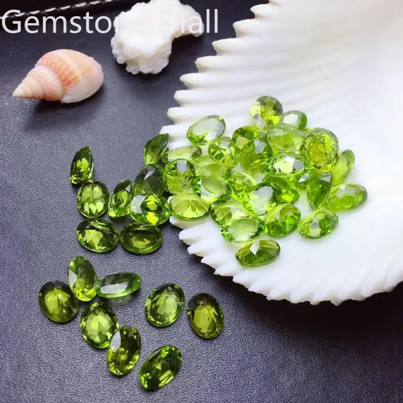 VVS Grade Natural Peridot Loose Gemstone for Sterling Silver Jewelry DIY 4mm*6mm To 9mm*11mm Peridot Wholesale Price Gemstone