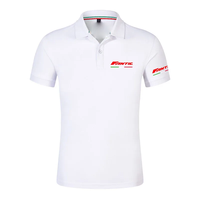 Men's Fantic Motor Logo Print 2026 Summer New Men's Short Sleeve Breathable Casual Fashion Solid Color Design Polo Shirts