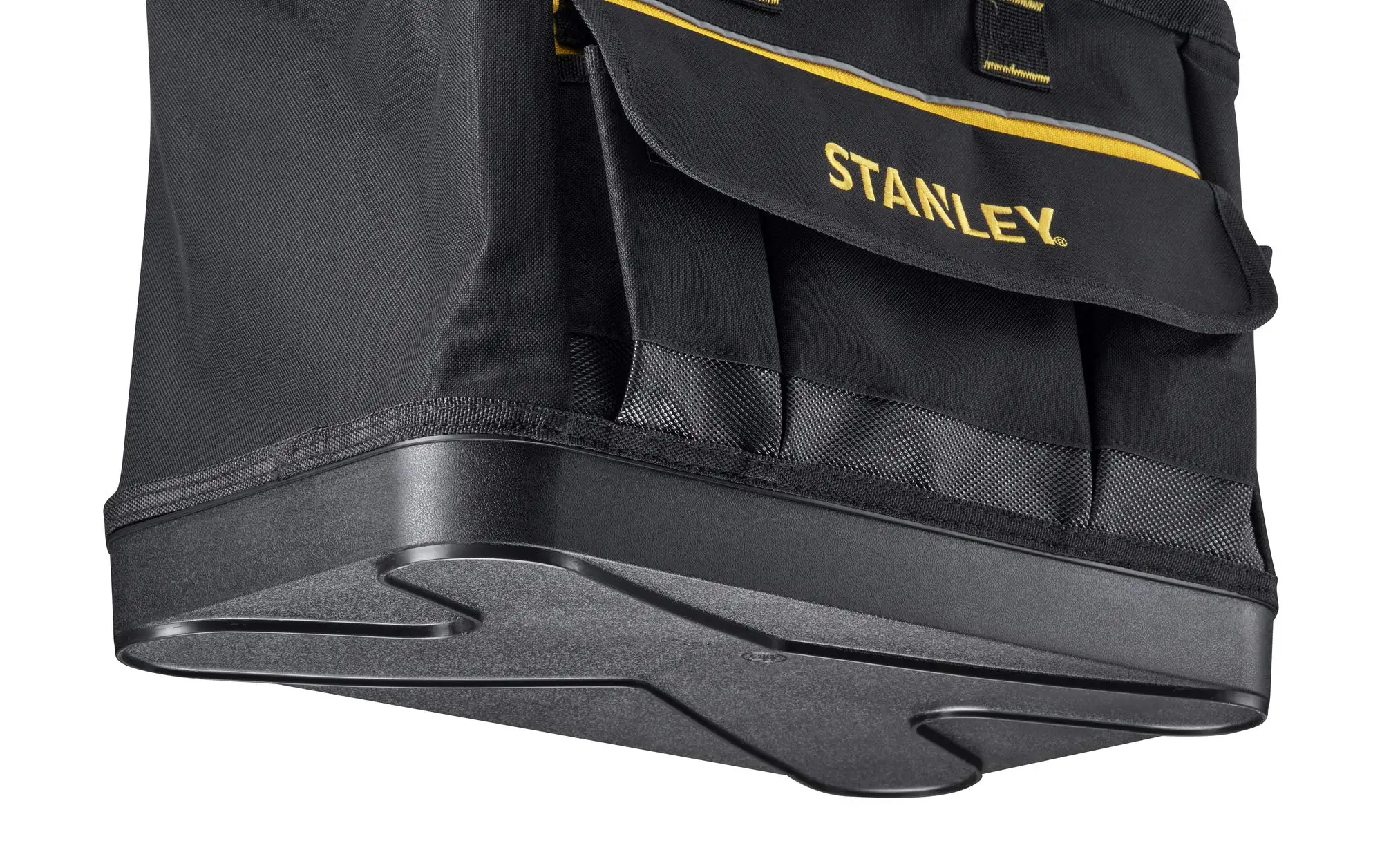 Stanley 600 Denier Open Mouth Tote Tool Bag 16In Plastic Bottom Waterproof Durable Multi-Pocket Storage Bag