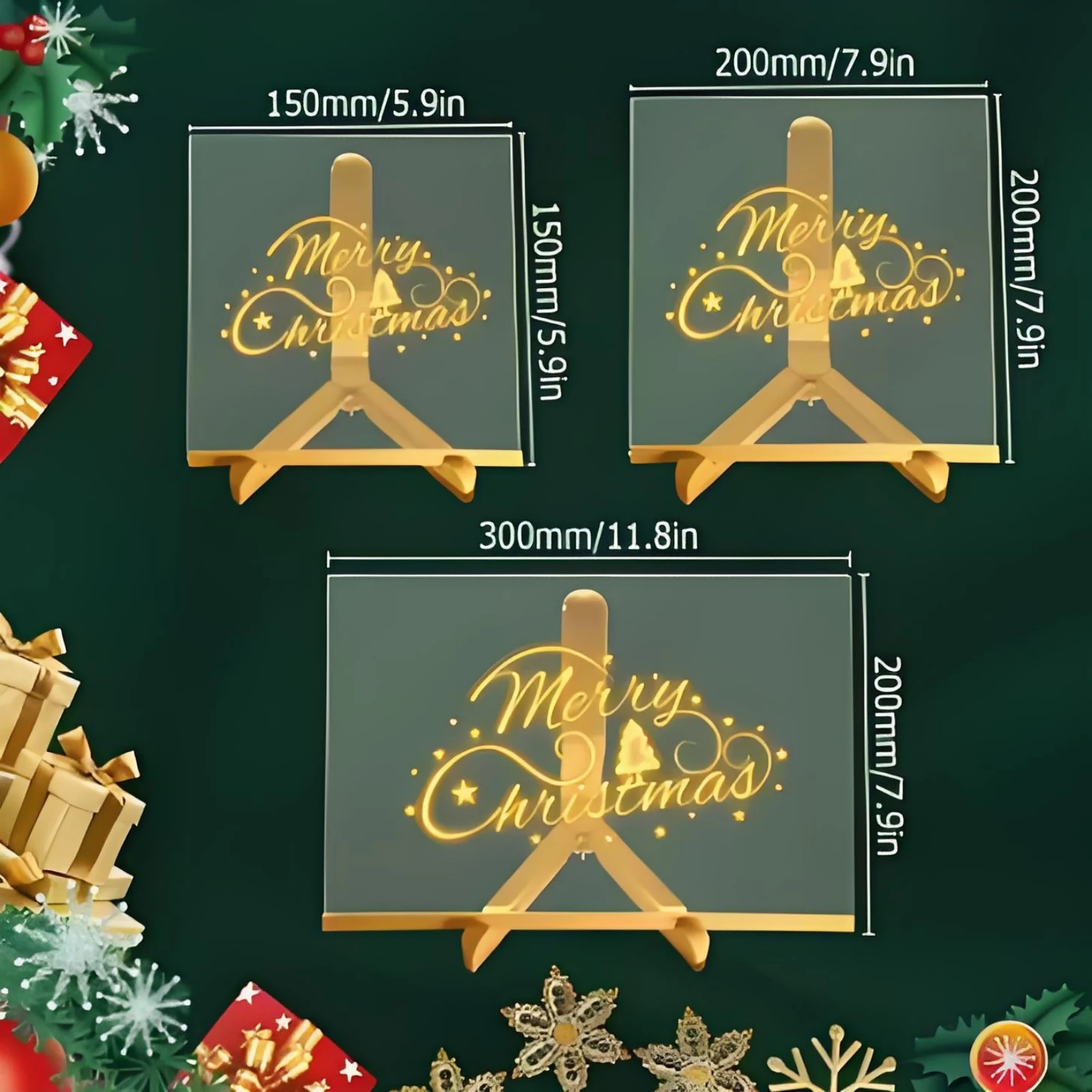 Epeolatry Light Up Bacheca acrilica riscrivibile Fai da te per bambini Tavolo da disegno luminoso Lampada per messaggi con 7 penne colorate