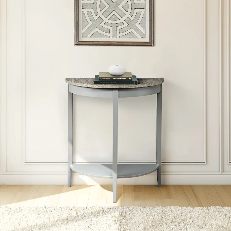 

Alixeperss Store Natural Oak & Gray Finish Console Table