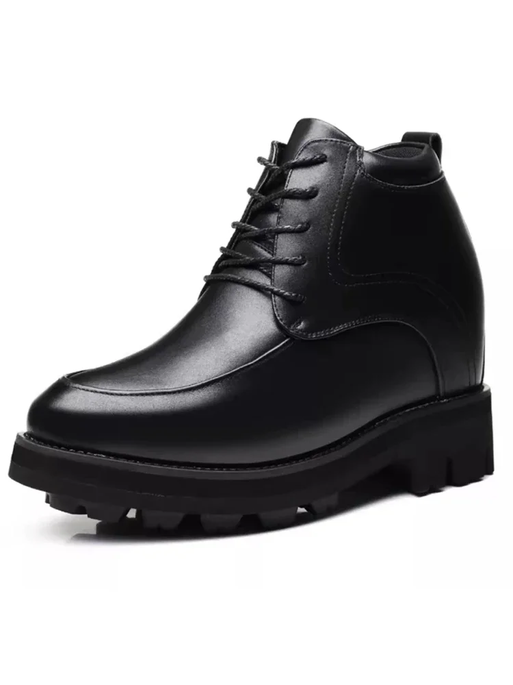 16 cm ultrahohe Herren-Lederschuhe, schwarze Derby-Schuhe mit dicken Sohlen, Business-Kleiderschuhe, trendige handgefertigte Herrenschuhe