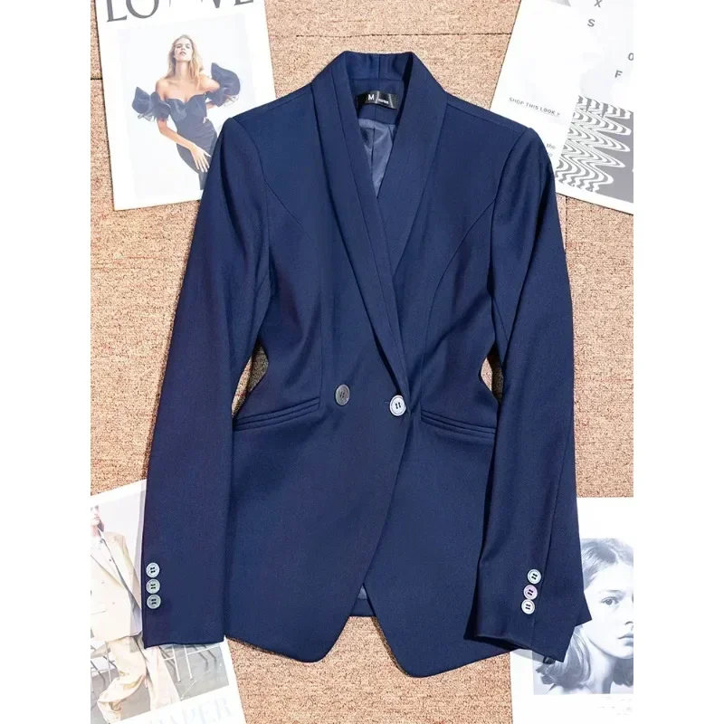 Conjuntos de blazer e jaqueta de peito duplo para mulheres, casaco formal, divisão traseira, marrom, terno de senhora do escritório, negócios, 2 peças, outono, inverno