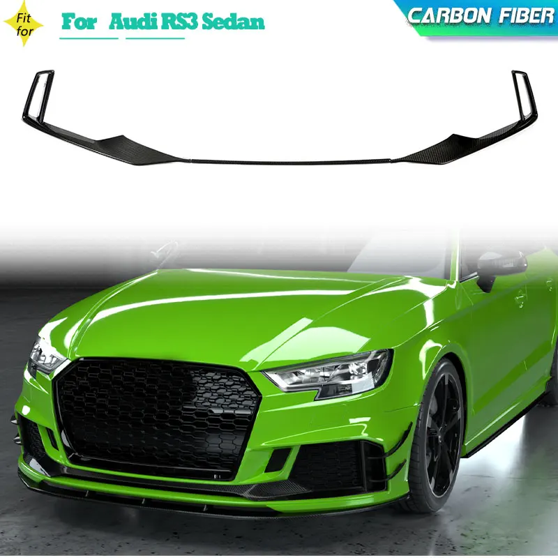 

Carbon Fiber Car Front Bumper Air Vent Trims Covers for Audi RS3 Sedan 4-Door 2017-2019 Front Lip Scoop Fins Trim Body Kits