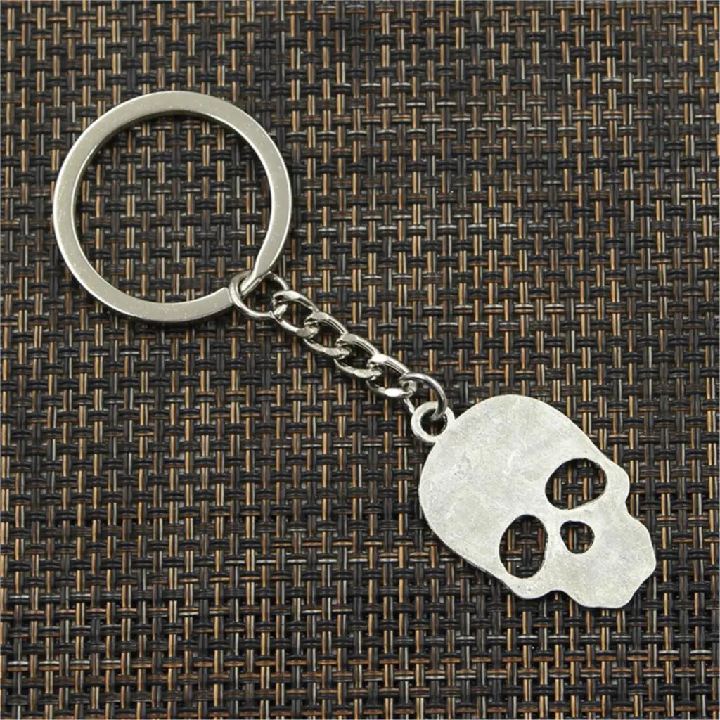 Fashion Keychain 35x22mm Skull Pendants DIY Men Jewelry Car Key Chain Ring Holder Souvenir For Gift
