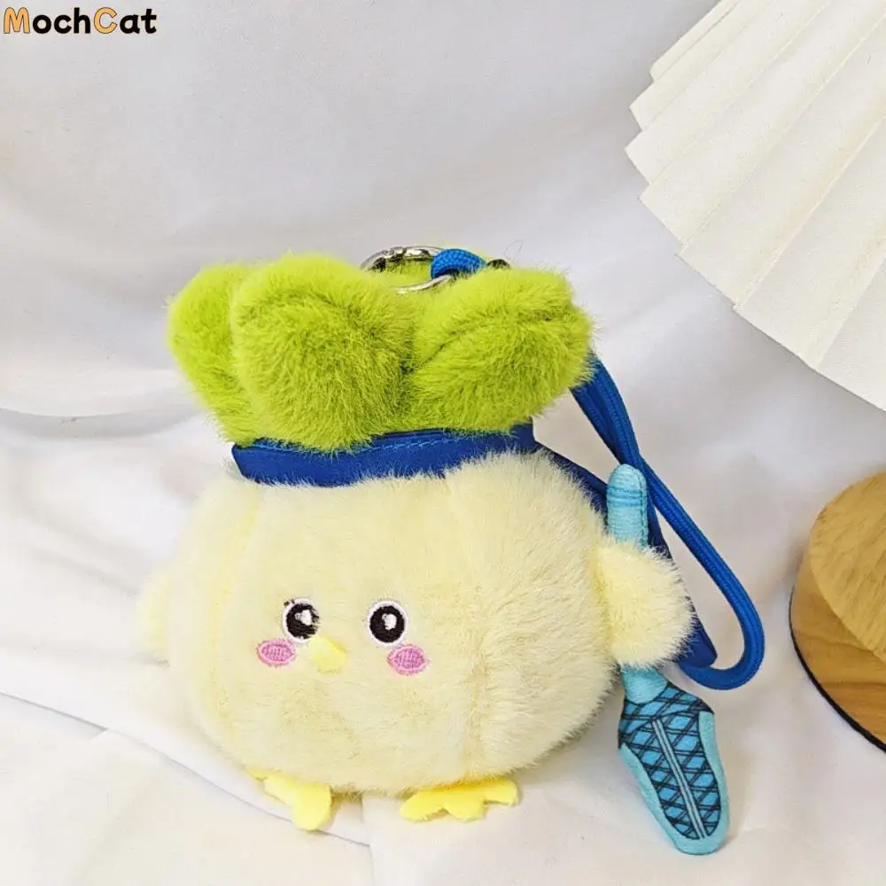 

With Voice Vegetable Chicken Pendant Garlic Bird Bag Charm Stuffed Cabbage Chicken Keychain Mini Soft