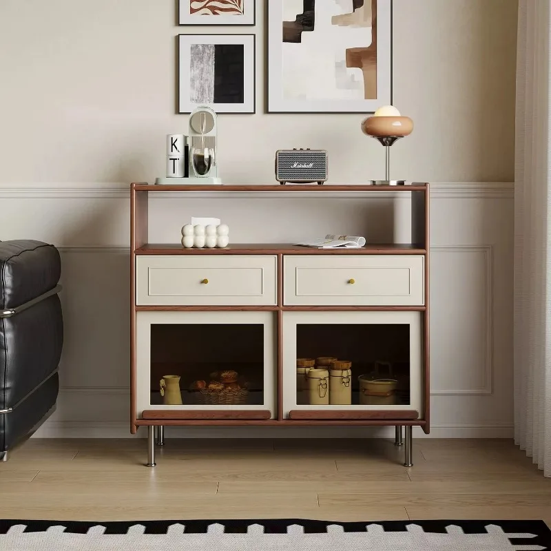d9 vintage style solid wood sideboard, small living room French vintage entryway cabinet, storage cabinet, home tea cabinet