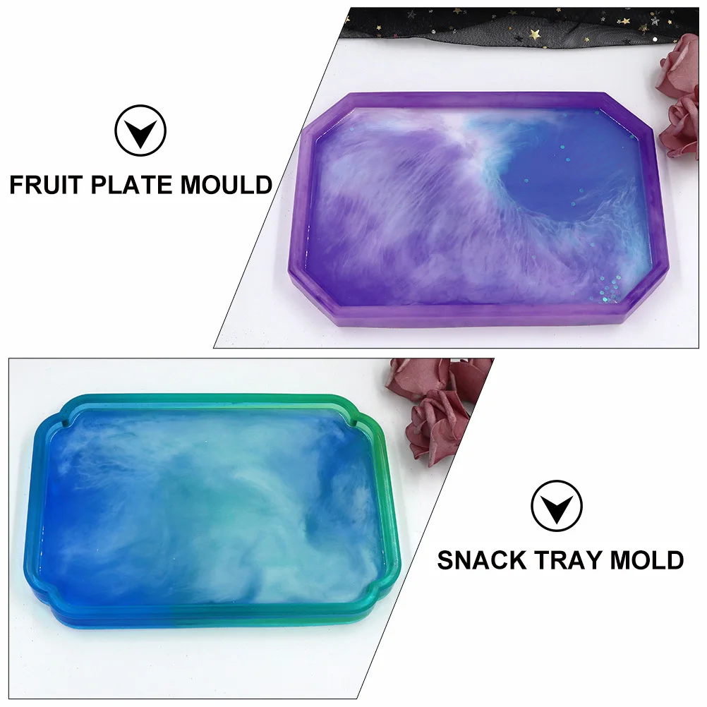 

2Pcs Tray Resin Mold Storage Tray Casting Mold Perfect for Fruit Snacks Dessert Cakes Candies DIY Handicraft Projects