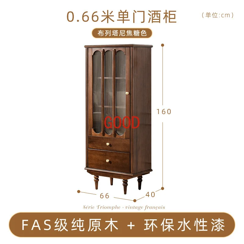 Armário de madeira maciça para casa, Glass Curio, sala