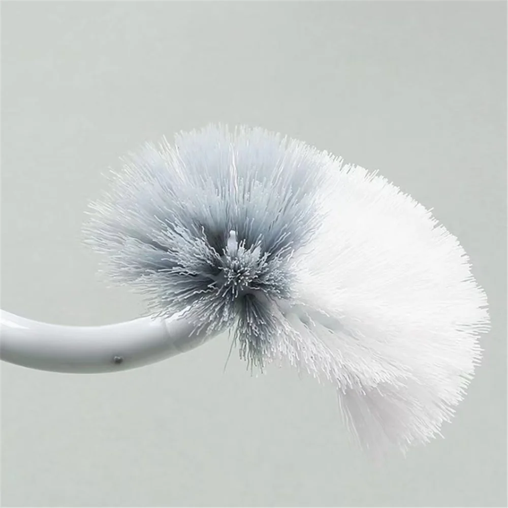 1PC Toilet Brush Dead Corner Decontamination Cleaning Double Side Curved Plastic Brush Toilet Bathroom Long Handle Brush Ecoco