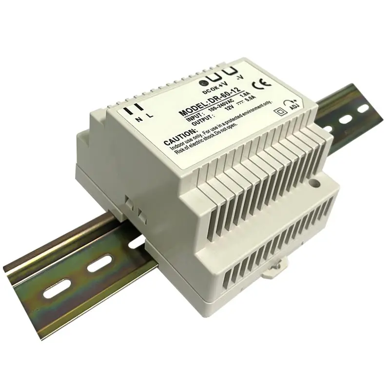 60W 5V 12V 15V 24V napięcie wyjściowe seria DR-60 typ szyny Din mała objętość transformator zasilający impulsowy — zdjęcie 7
