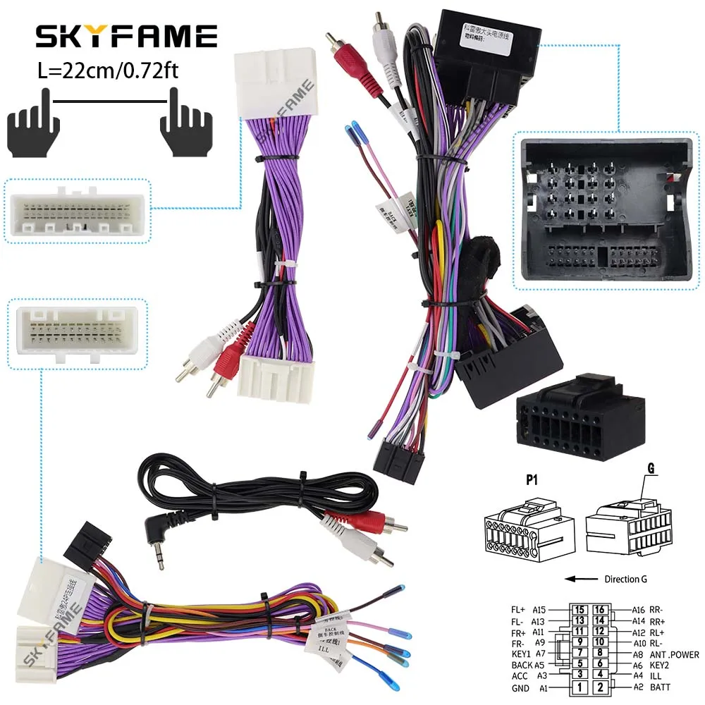 Skyfame adaptador de cablagem de carro, 16 pinos, caixa canbus, decodificador para renault megane 3 koleos fluence lnf1.10 lnf1.11 g-renault-rz-57