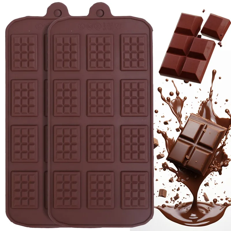 Silicone Chocolate Mold 12 Even Fondant Patisserie, Candy Bar Mould, Cake Mode Decoration, Kitchen Baking Accessories