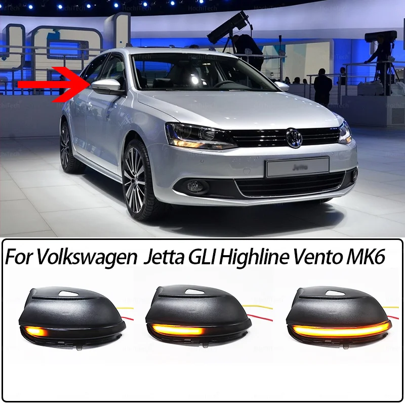 Dla Volkswagen Jetta GLI Highline Vento MK6 Pyeonghwa Zunma 2010-18 LED dynamiczny kierunkowskaz migacz lusterko boczne wskaźnik świetlny