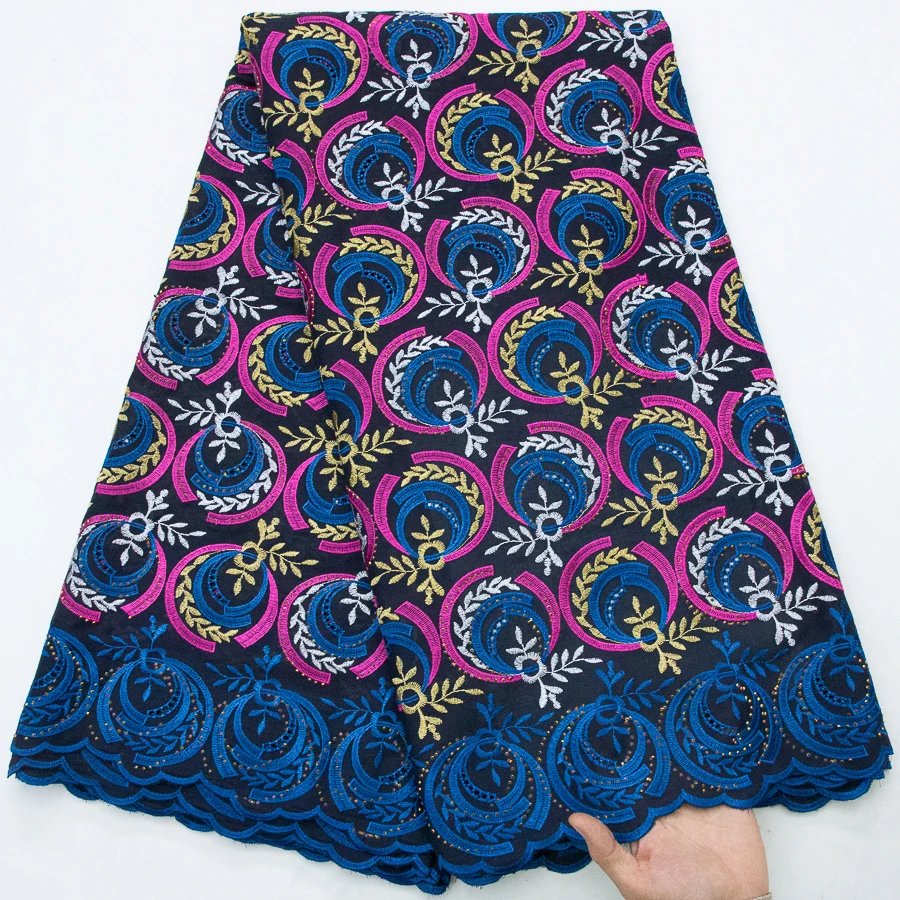 

SJD LACE 5Yards African Stones Lace Fabrics Cotton Swiss Voile Lace in Switzerland 2026 High Quality For Women Party Dress 4740