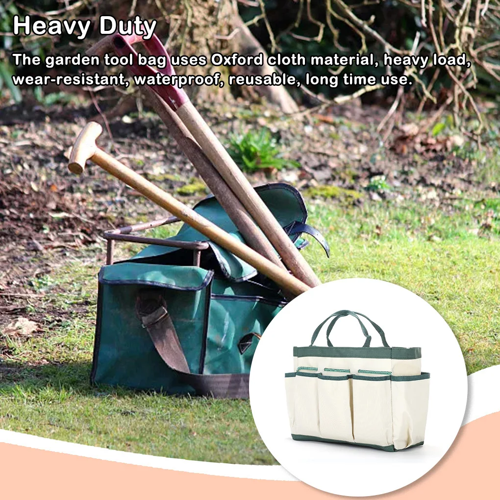 Multi-Function Garden Tool Storage Bag Indoor Heavy Duty Gardening Bucket Reinforcement Sewing Handbag Organizer