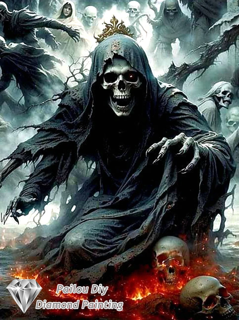 Halloween Horror Skull And Skeleton Diamond Painting Dark Art