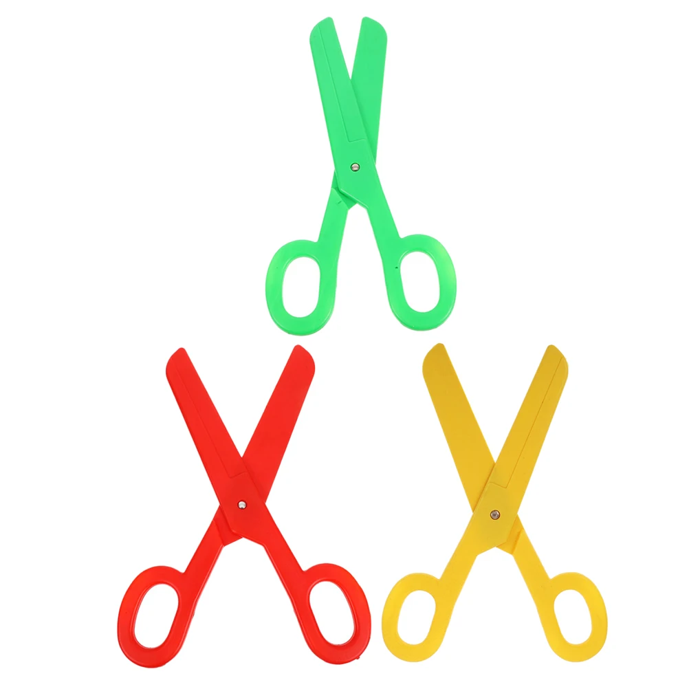 

3 Pcs Clown Scissors Carnival Costume Accessories Aldult Big Shears Photo Prop Plastic Fake