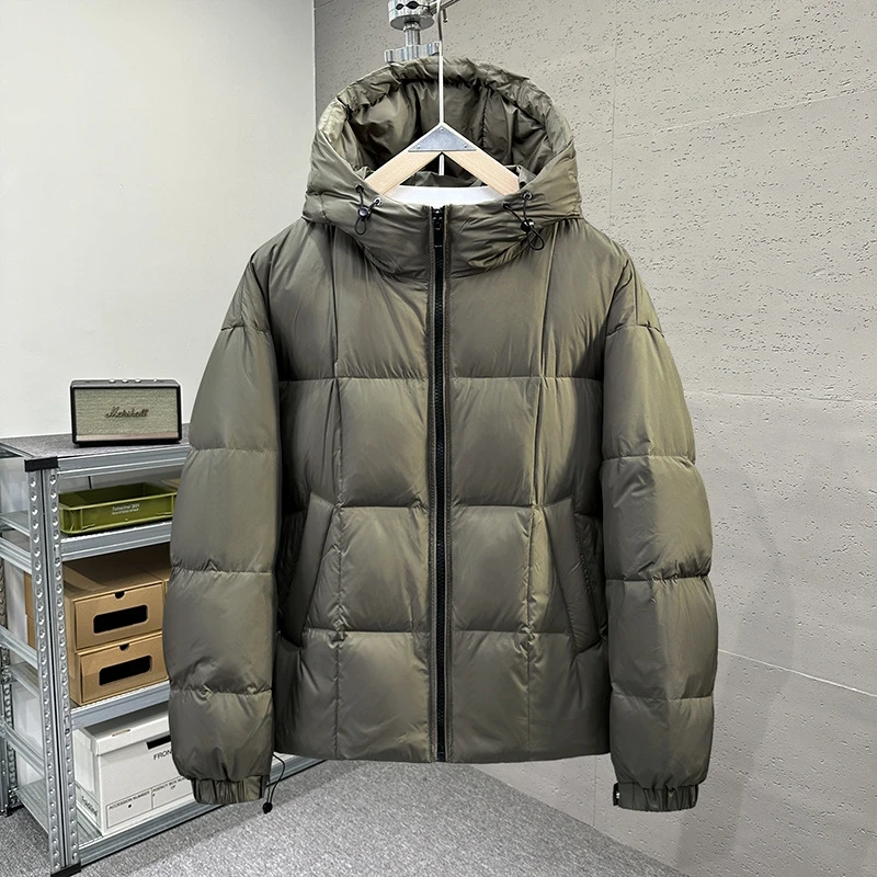 Plus Size White Duck Down-Filled Winter Coat for Men Baomuan New Style Loose Hooded Fashion Versatile Jacket 170kg 11XL