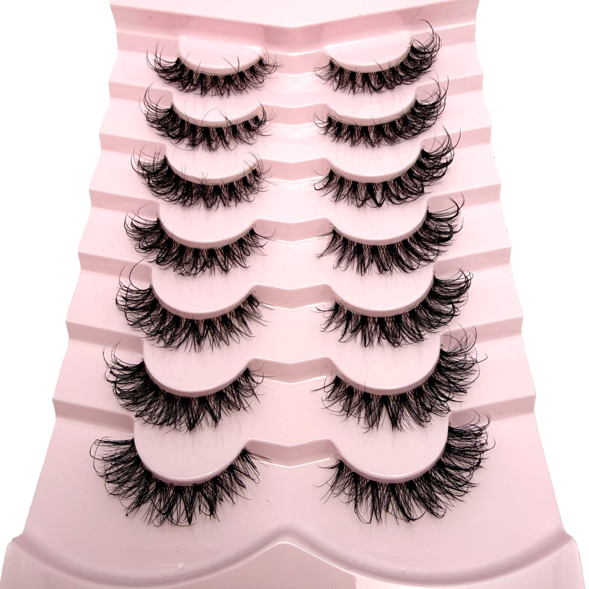 7 أزواج من الرموش الشفافة Y2K على طراز Lachses الجنية رموش أنيمي شائكة رموش مانغا Wispy ذات مظهر رطب طبيعي رموش ثلاثية الأبعاد من المنك #2