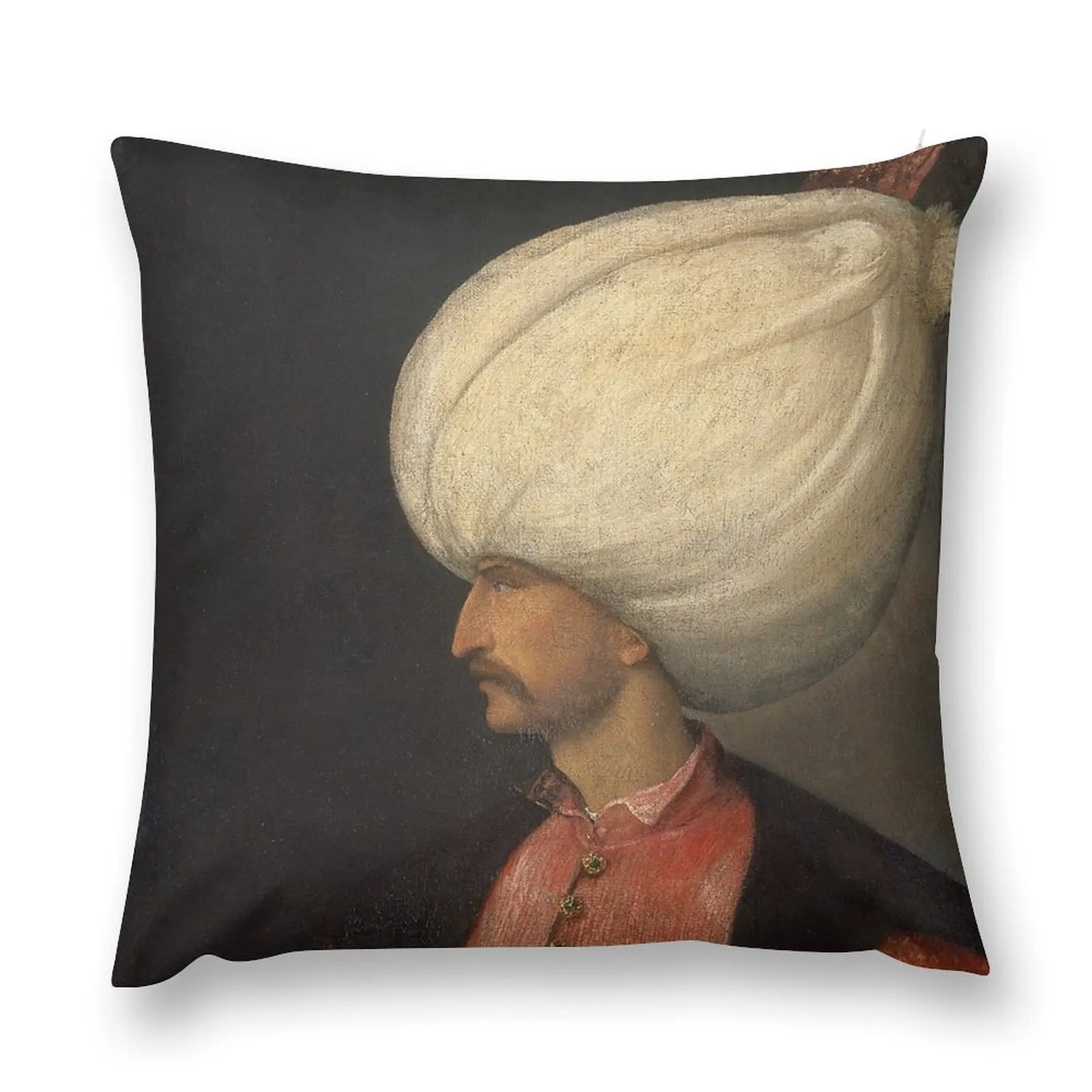 Ottoman Painting: Portrait of the Sultan Suleiman the Magnificent Throw Pillow Sofa Cushion Cover bed pillows pillow