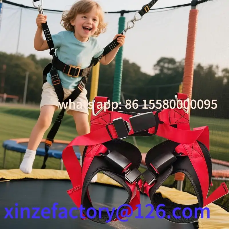 

Be suitable for Adjustable Trampoline Safety Harness for Children Double Buckle Waist Belt Thick Cushion Support