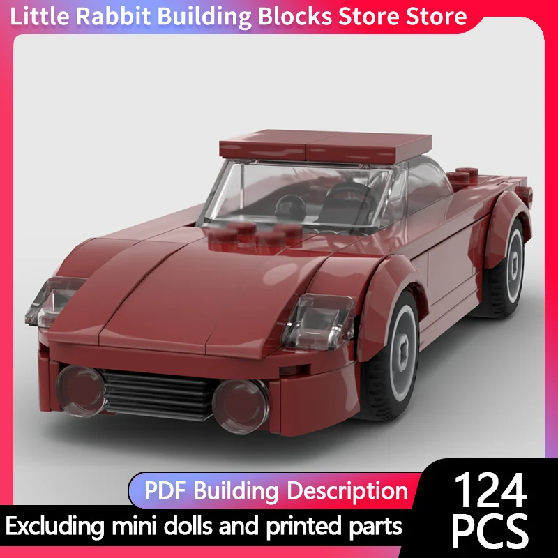 City Car Model MOC Building Bricks Rear Mid-Engine Road Car Modular Technology Children Holiday Gifts Assemble Toys Suit