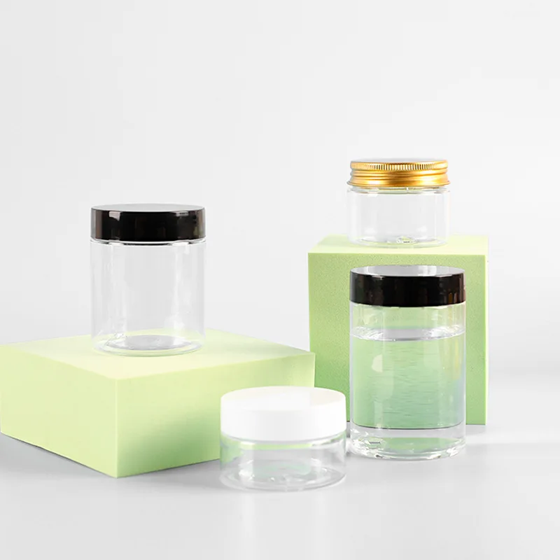 1oz 30/50/60ml/80g round plastic pet jar with screw plastic/aluminium cap Storage bottle sample Cosmetic Packaging,container,pot