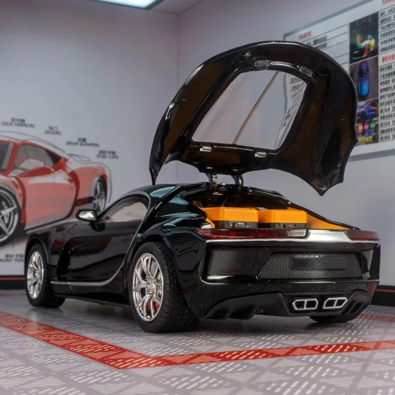 Para simulación 1:24, modelo de coche de aleación Bugatti Atlantico, 8 puertas y maletero del capó del motor, se puede abrir, detalles ricos, mano de obra fina