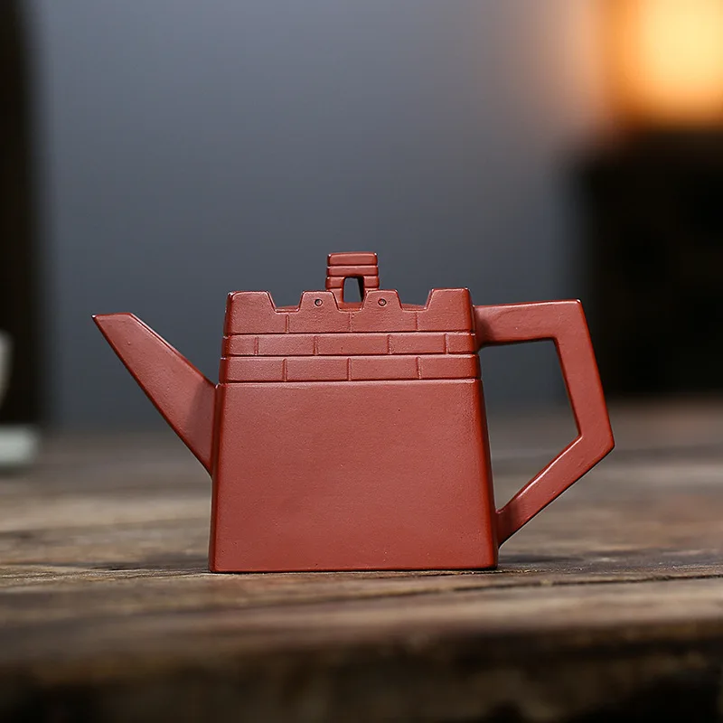 true-yixing-zisha-tea-pot-handmade-craft-master-pot-marked-original-ore-purple-red-clay-the-great-wall-design-240ml