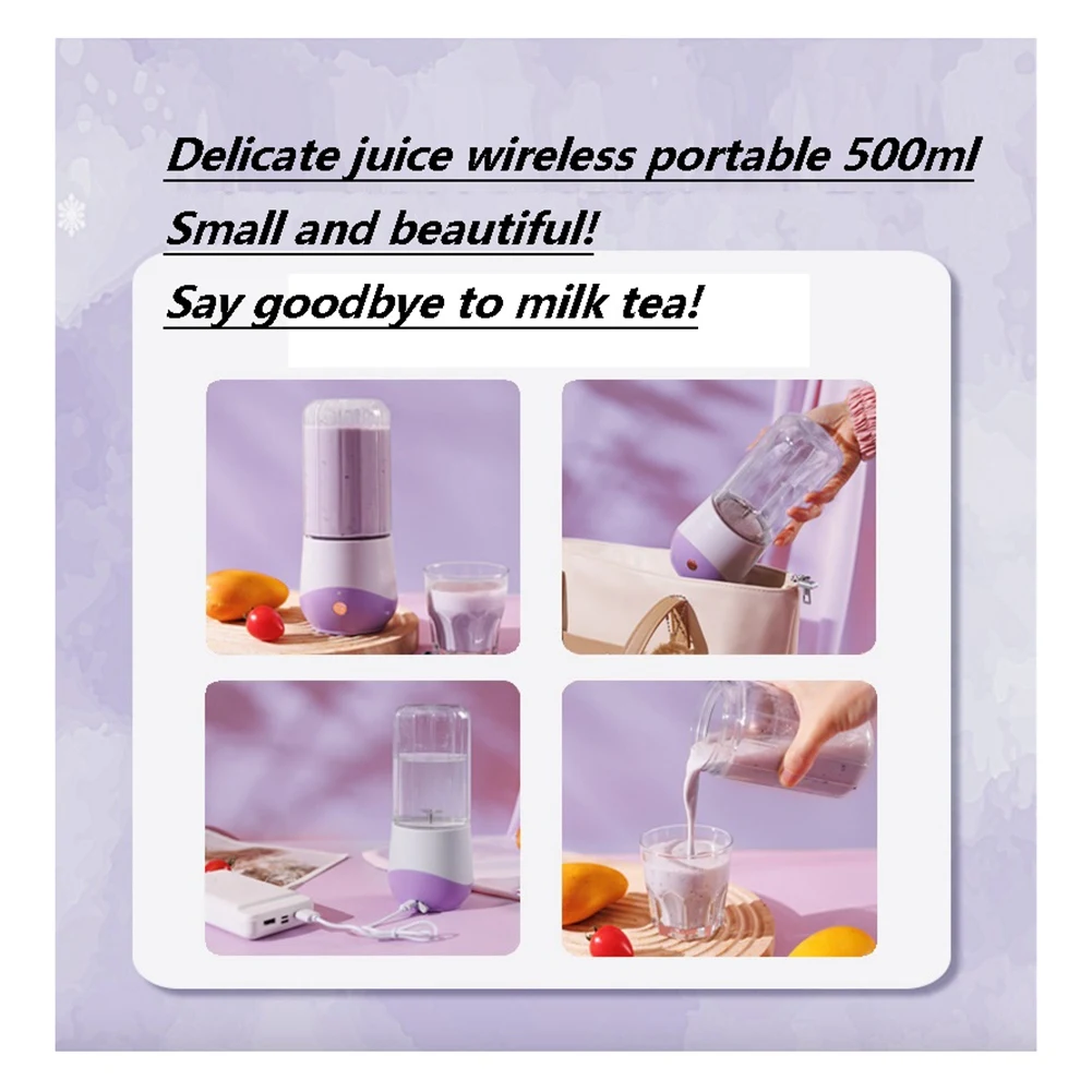 

Мини-блендер для напитков, управляемый одной рукой, персональный блендер для коктейлей и смузи, с перезаряжаемым USB-портом, белый-AA26