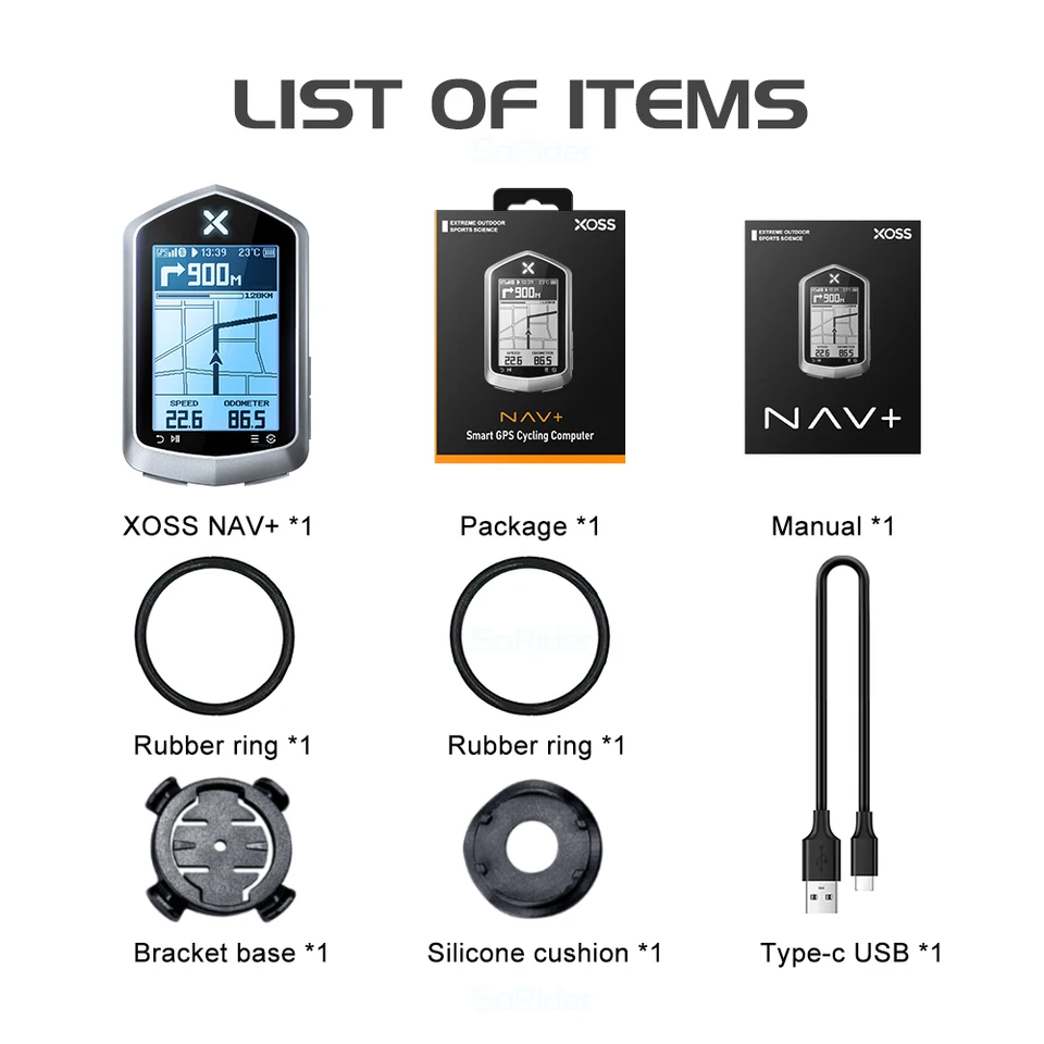 Xoss NAV-NAV Plus-自転車コンピューター,GPS付き,自転車に乗る