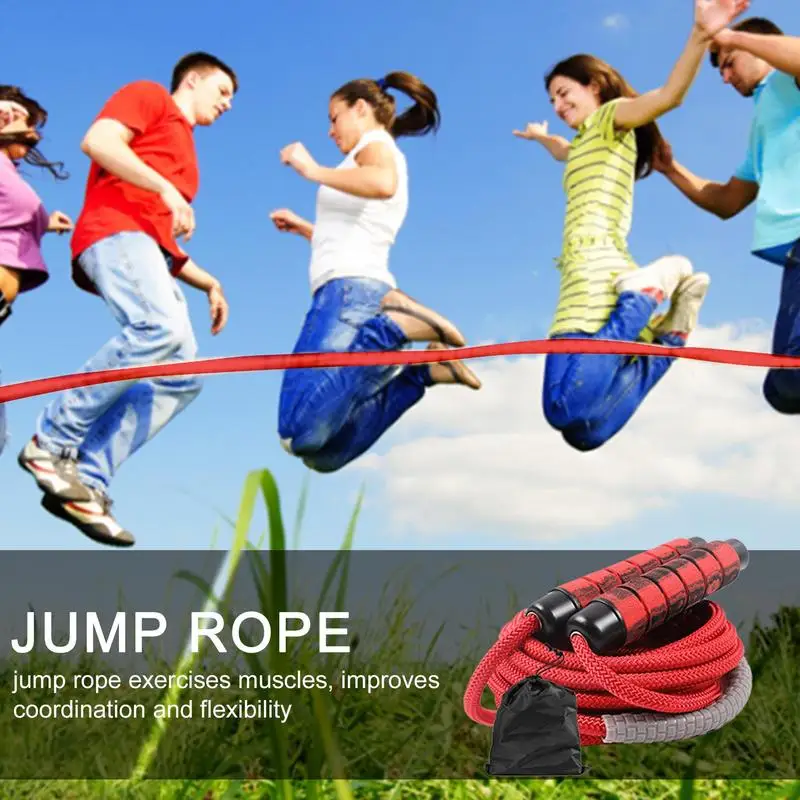 Group Skipping Rope Long Rope Children Students Speed Skipping Rope Cross-fit Jump Rope With Anti-Slip Handle Strength Training