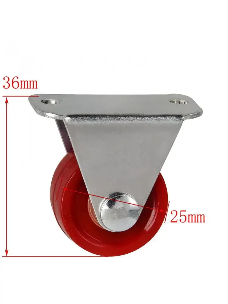 4 Stks/partij Spot 1 Inch Pu Directionele Caster Licht Jujube Rode Polyurethaan Roller Rustig Slijtvaste Meubels Wiel