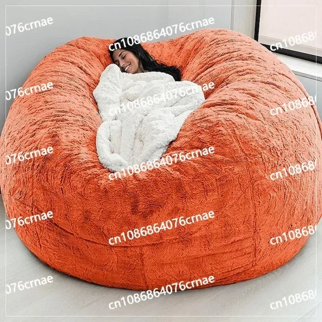 

Big Round 6ft Bean Bag Chair Comfort Soft Giant Fluffy BeanBag Lazy Sofa Bed Cover Recliner Pouf for Adults Cover Dust-proof