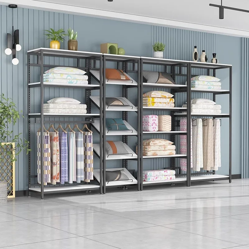 Home Textile Store Shelf Display Rack Fabric Bedding Display Cabinet Four-piece Set Quilt Pillow Core Adjustable Shelf