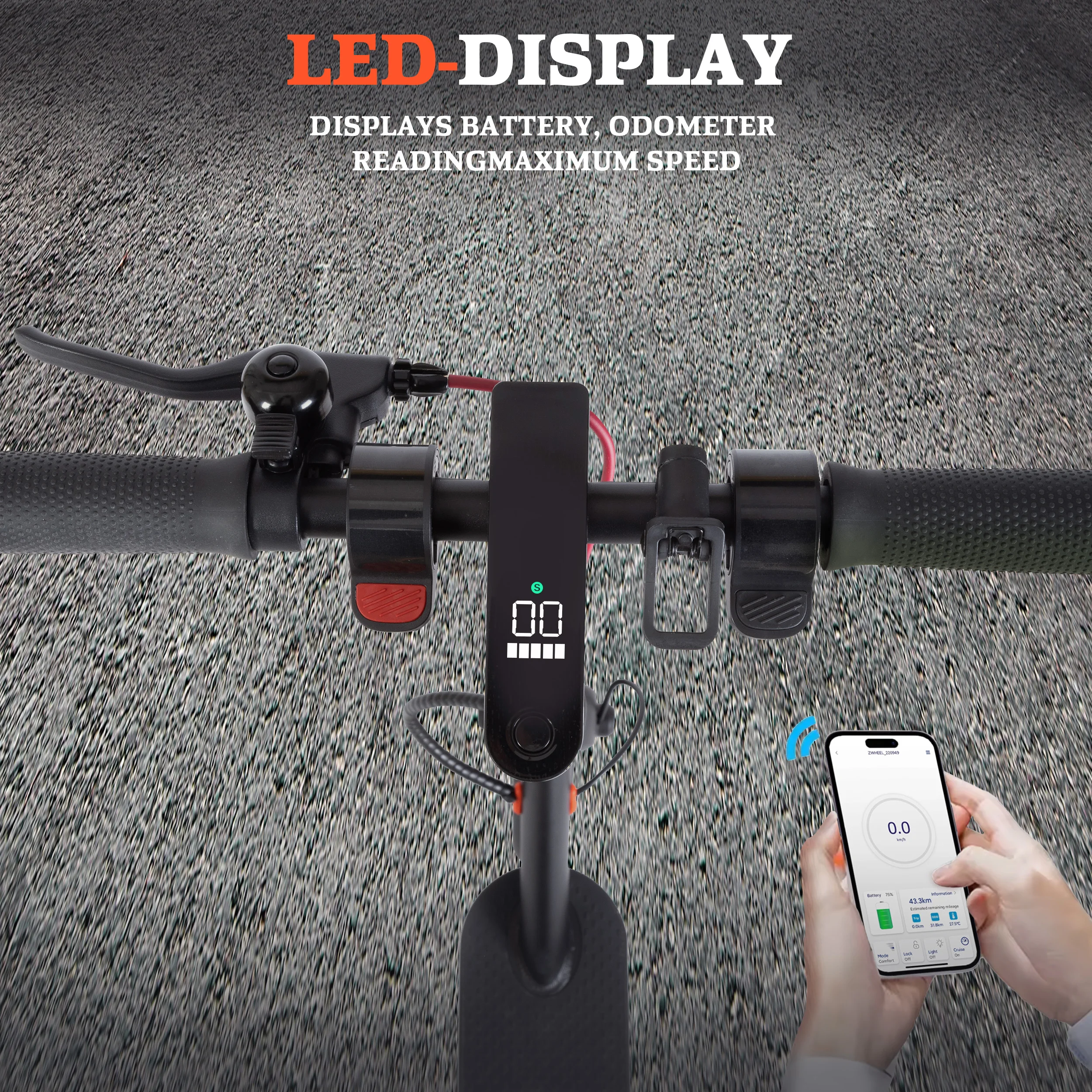 سكوتر كهربائي Vankel 8.5 بوصة بقدرة 350 وات 36 فولت 7.5 أمبير في الساعة نطاق 30 كم، فرامل مزدوجة، سكوتر قابل للطي، شاشة LED، سكوتر 20 كم/ساعة مع ABE