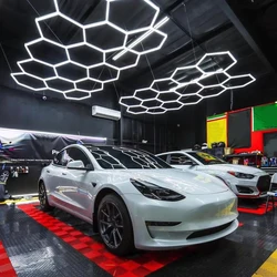 Honeycomb Led Lamp Hexagon Led Light 110V-240V Led Tube Ceiling Lighting For Auto Detailing Garage Workshop Barbershop Led Light
