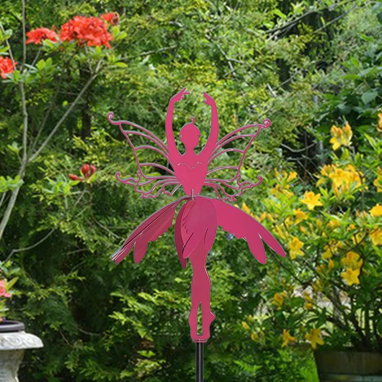 

Fairy Wind Spinner Iron Garden Stake Lawn Decoration for Outdoor Patio Courtyard Housewarming Gift