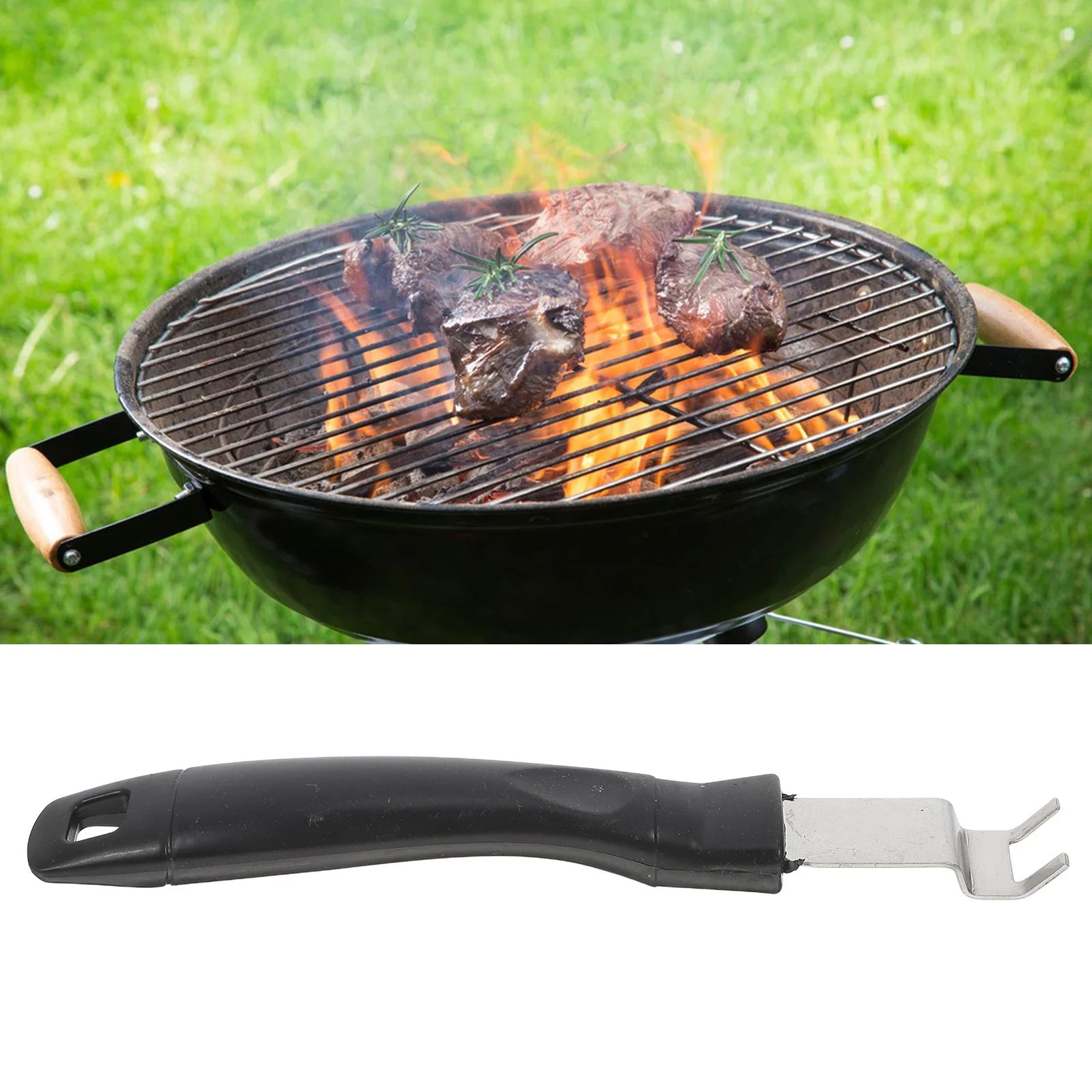 

2Pcs Stainless Steel Bbq Grate Lifter Tool Portable Heavy Duty Easy to Use for Outdoor Grilling Cooking Bbq Food Flipper