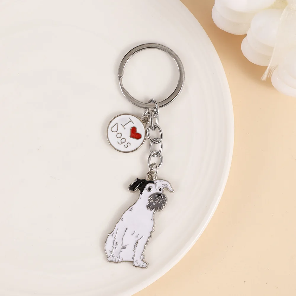 Cartoon Terrier Group dog Keychain Bag Pendants Cute animal dog Charms Fashion Keyring Accessories Gifts