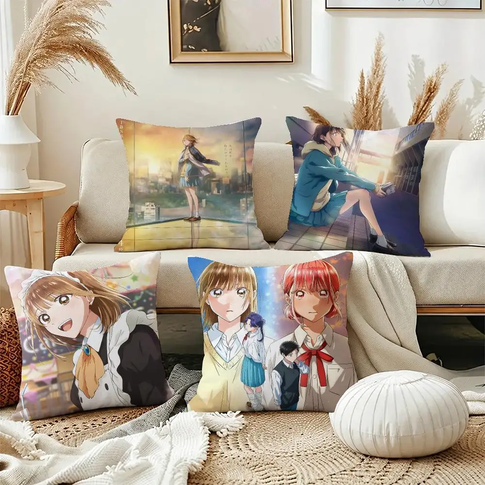 Anime Blue B-Box Cushion Cover Short Plush Soft Double-Sided Printing Pillow Case Cozy Sofa Bedroom Home Decor Gift