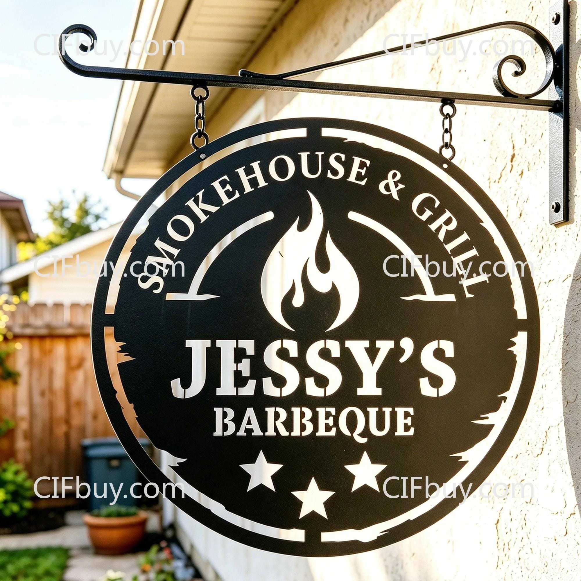 Custom BBQ Grill Metal Plaque, Personalized Outdoor Decor, Father's Day Gift for Dad Grandpa