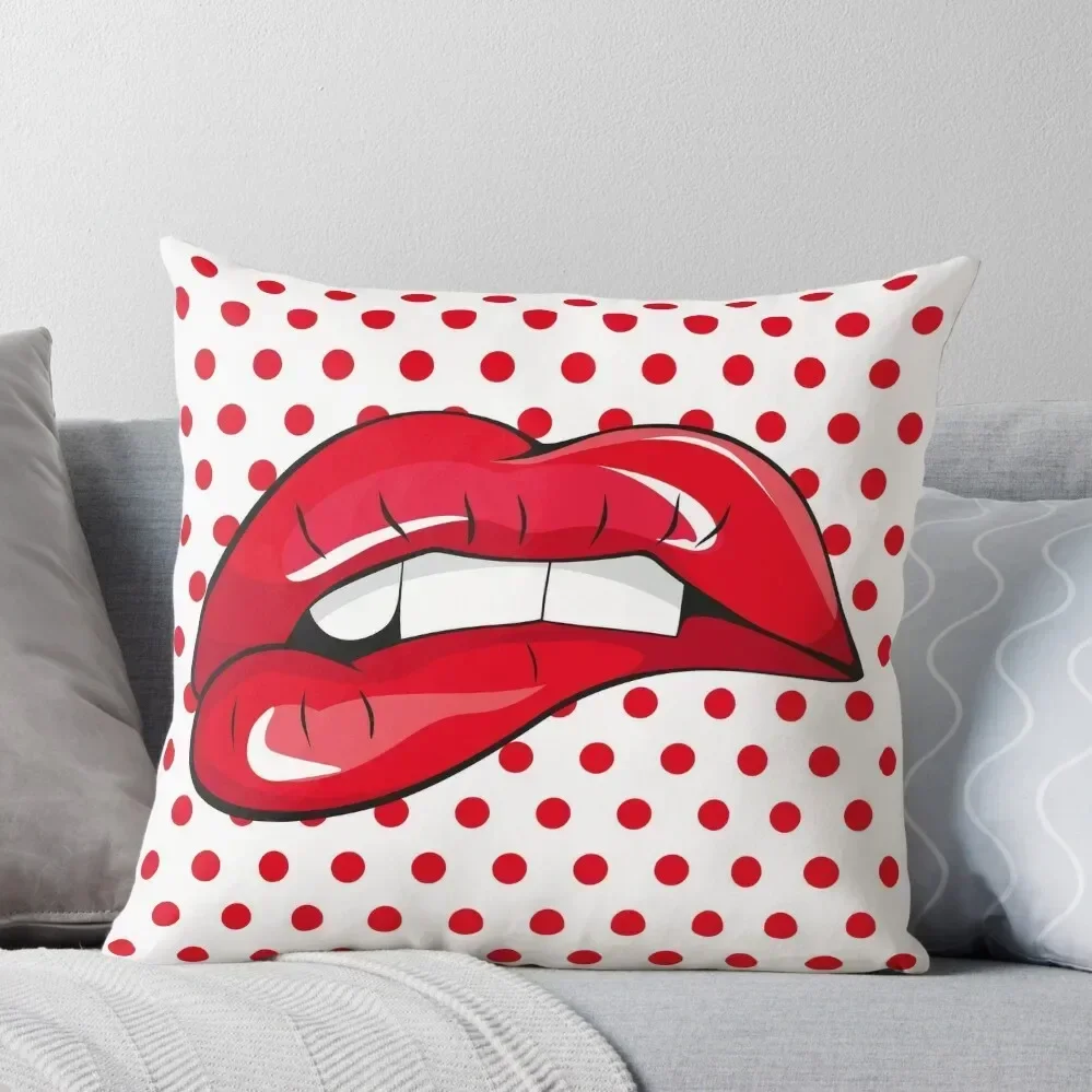 

Lips Pop Art Throw Pillow Ornamental Pillow luxury decor Room decorating items pillow