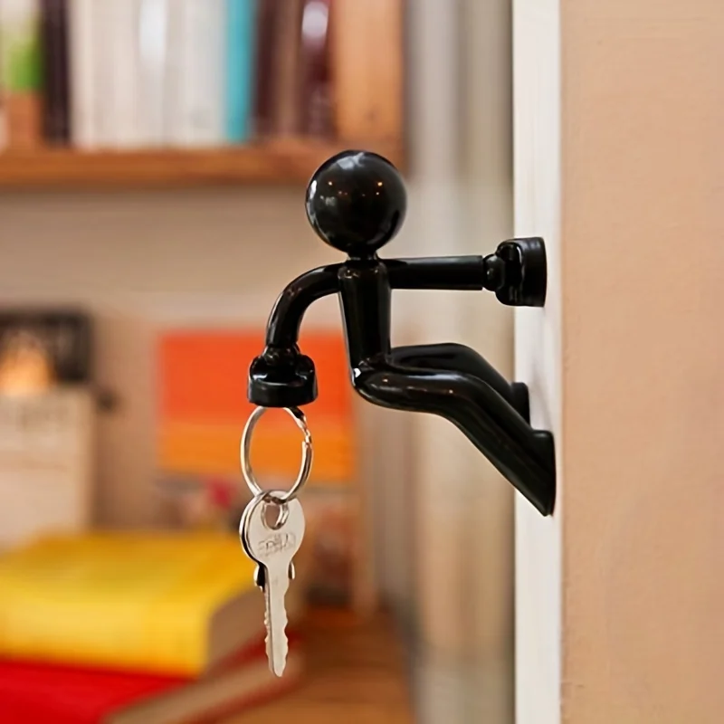 1pc Creative wall climbing figurine magnet key hanging strong magnetic keychain OPP bag
